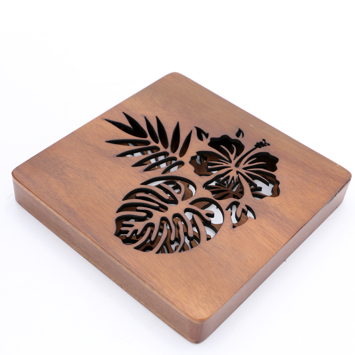 Koa Wood Flora Night Light - Side View