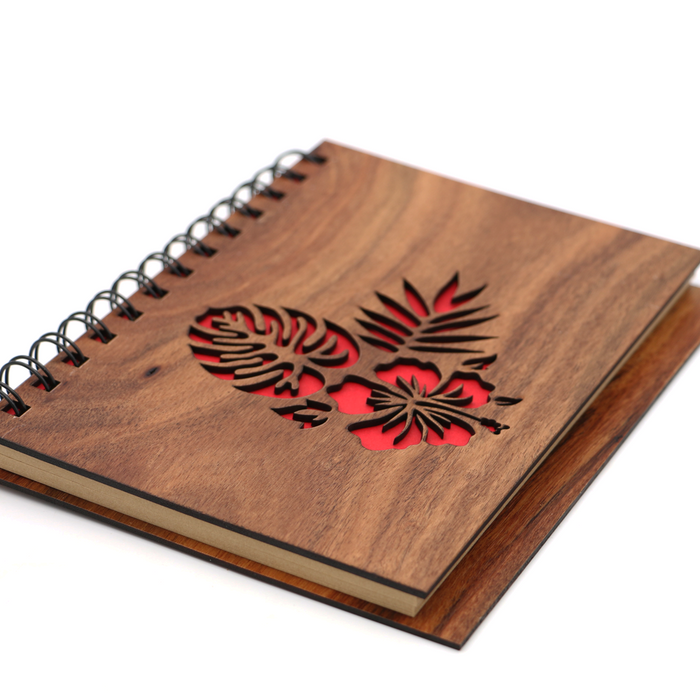 Koa Wood Flora Notebook - Side View 2