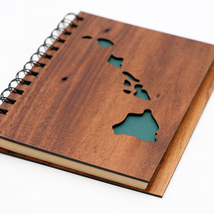 Koa Wood Hawaii Islands Notebook - Side View 2