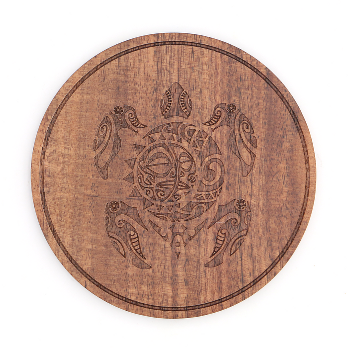 Koa Wood Honu Coaster - Top View
