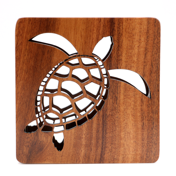 Koa Wood Honu Night Light - Front View