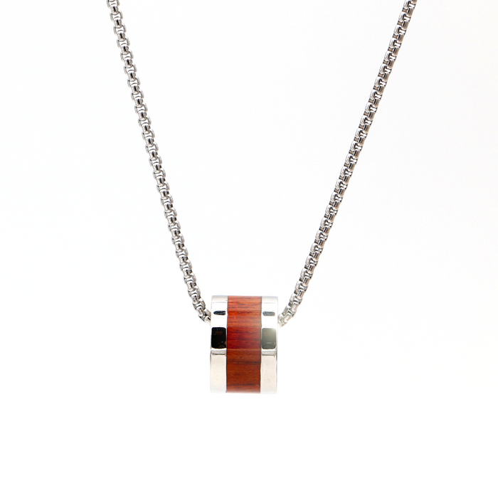 Koa Wood Inlay Barrel - Stainless Steel