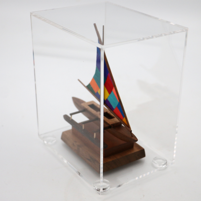 Koa Wood Manini Hawaiian Fiji Dugout Canoe - Side View