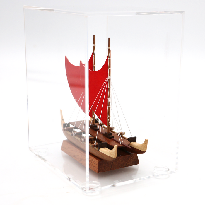 Koa Wood Manini Hawaiian Hokule'a Canoe - Side View