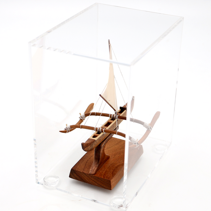 Koa Wood Manini Hawaiian Racing Canoe - Side View 1