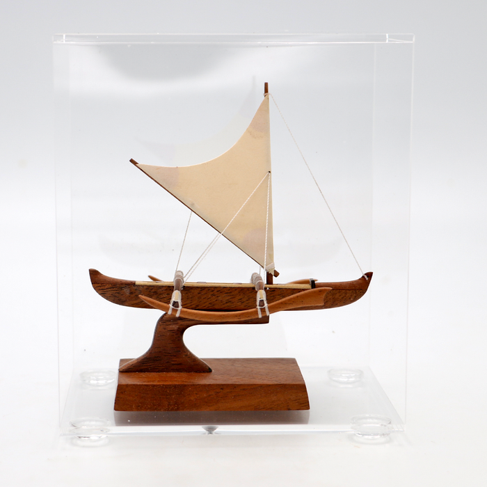 Koa Wood Manini Hawaiian Racing Canoe - Side View 2