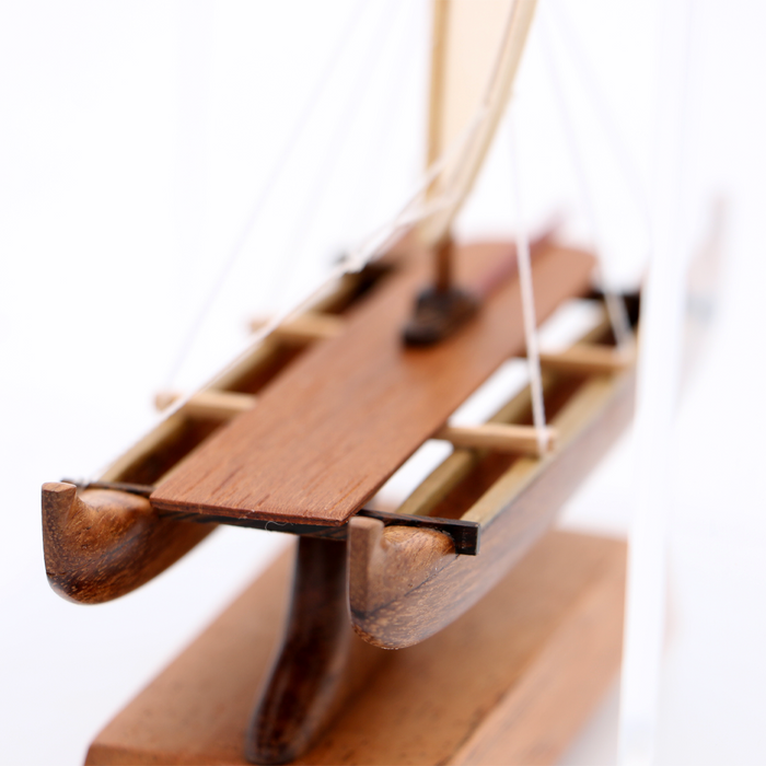 Koa Wood Manini Hawaiian Sailing Canoe - Front View