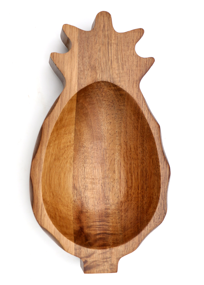 Koa Wood Pineapple Dish - Top View