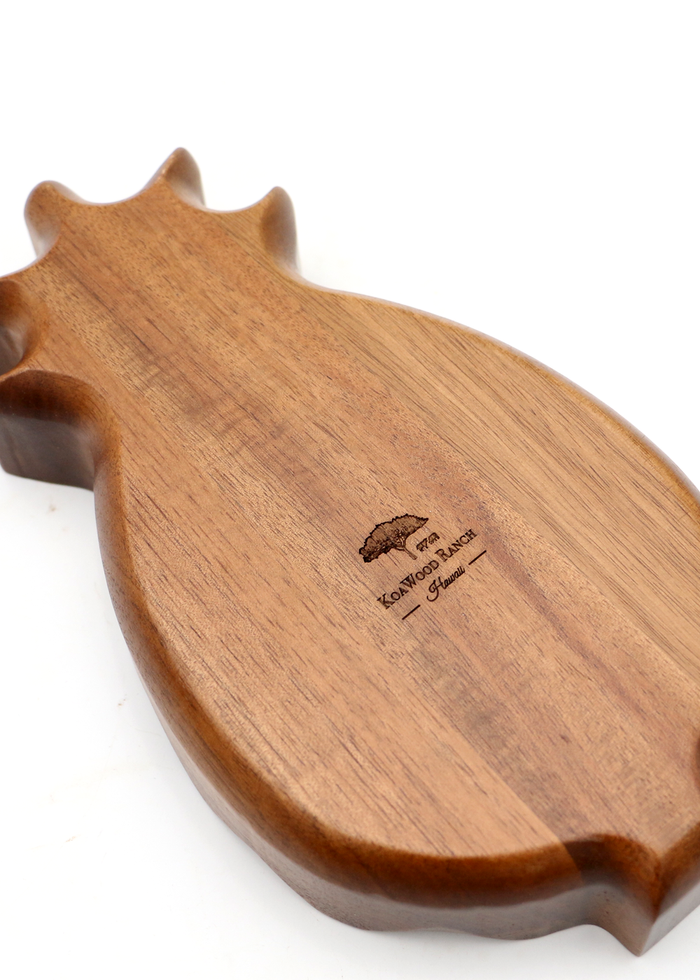 Koa Wood Pineapple Dish - Bottom View
