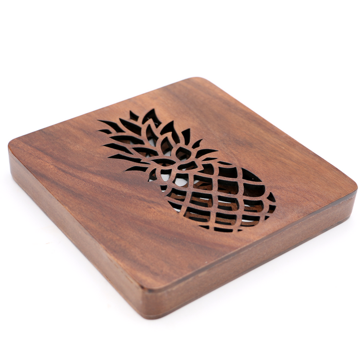 Koa Wood Pineapple Night Light - Angled View