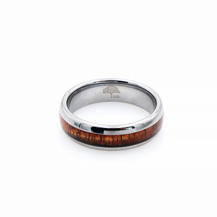 Koa Wood Tungsten Ring Rounded 6mm