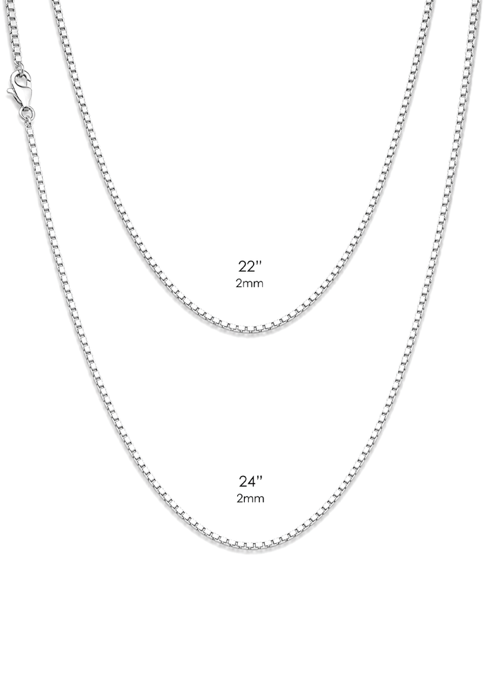KWR Sterling Silver 2mm Box Chain