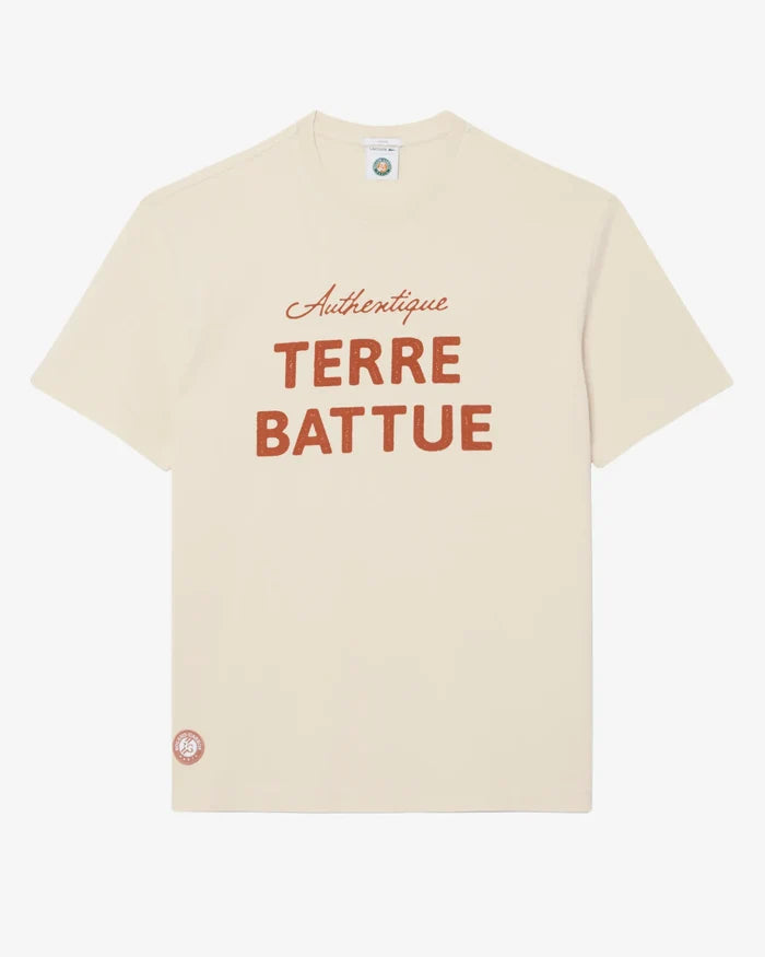 Lacoste Lacoste Roland-Garros Terre Battue T-Shirt - Chalk T-Shirt