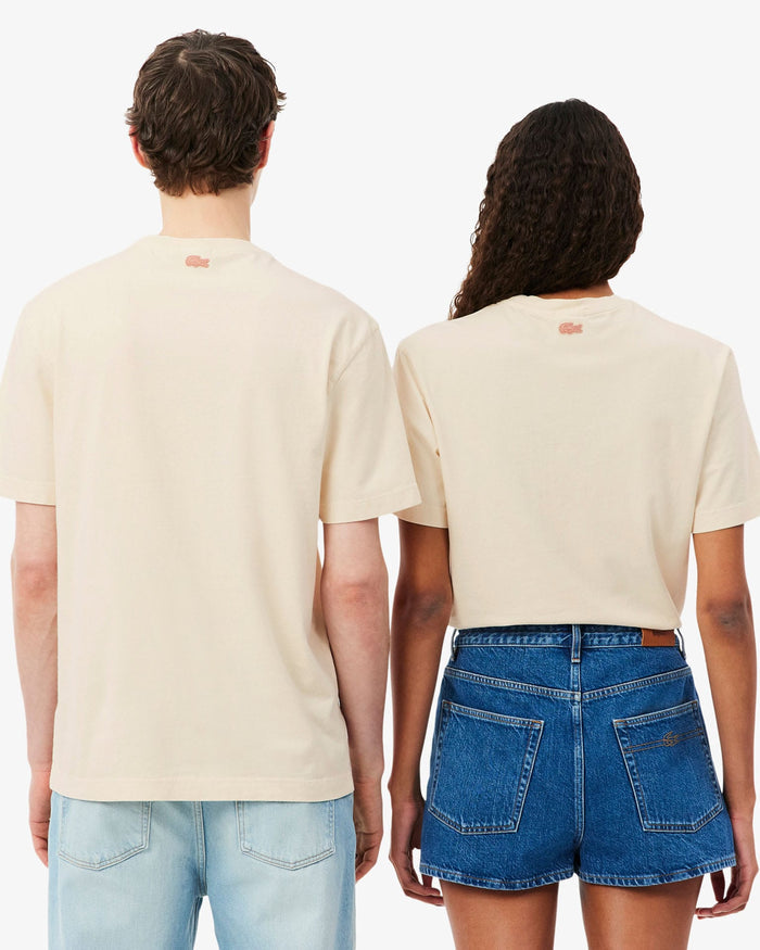 Lacoste Lacoste Roland-Garros Terre Battue T-Shirt - Chalk T-Shirt