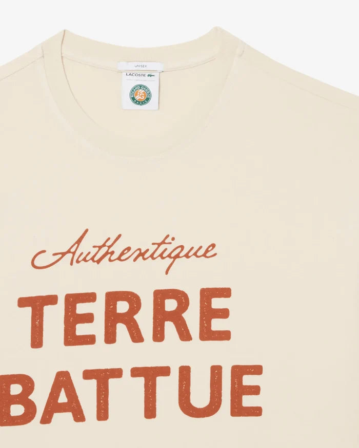 Lacoste Lacoste Roland-Garros Terre Battue T-Shirt - Chalk T-Shirt