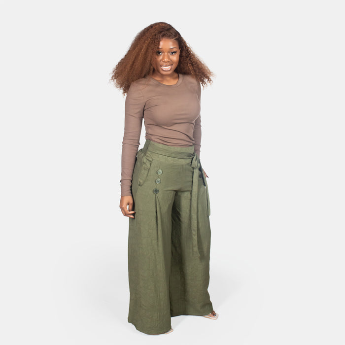 Ladies' 6 Button Pants - Olive