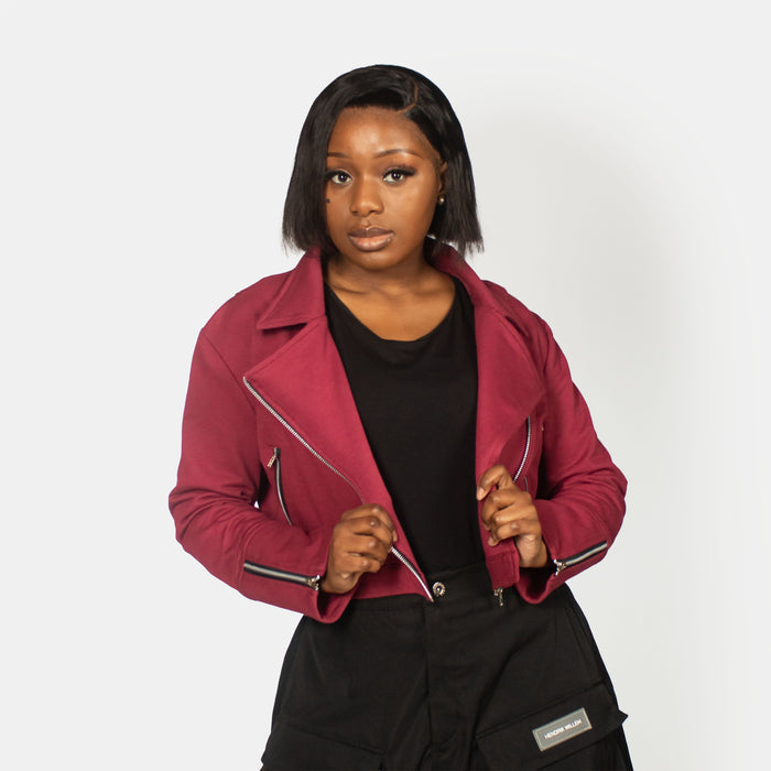 Ladies' Alice Biker Jacket - Ruby