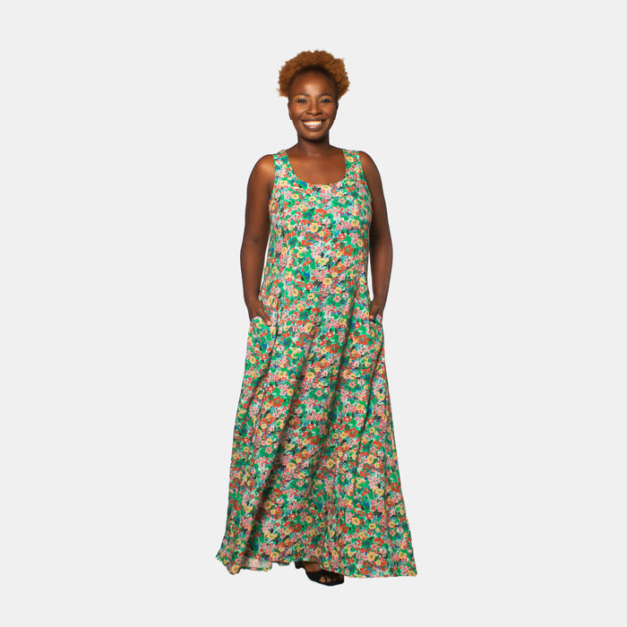 Ladies' Arwen Lace Up Maxi Dress - Green