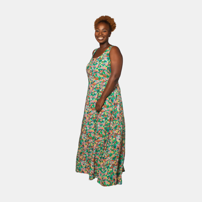 Ladies' Arwen Lace Up Maxi Dress - Green