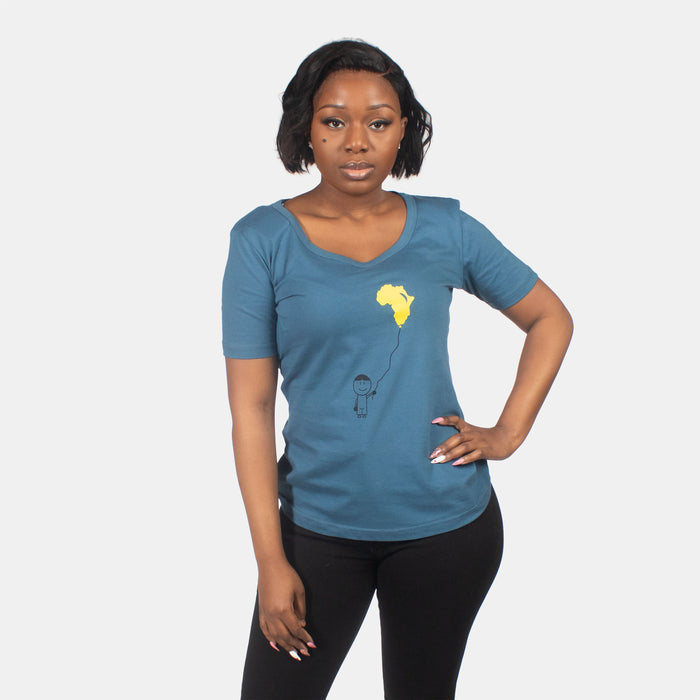 Ladies' Balloon Girl T- Shirt - Petrol
