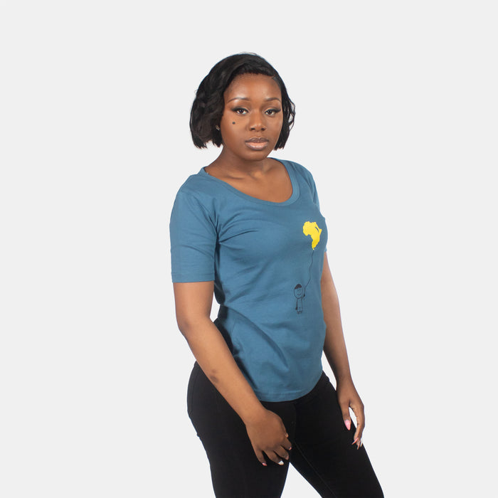 Ladies' Balloon Girl T- Shirt - Petrol