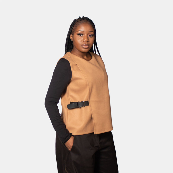 Ladies' Bena Buckle Top - Taupe