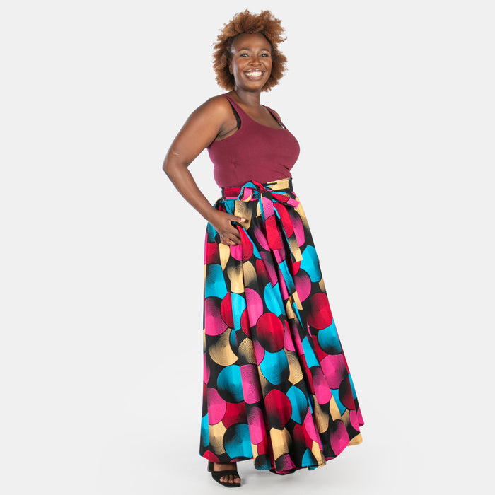 Ladies' Busi Wrap Cotton Skirt - Cerise