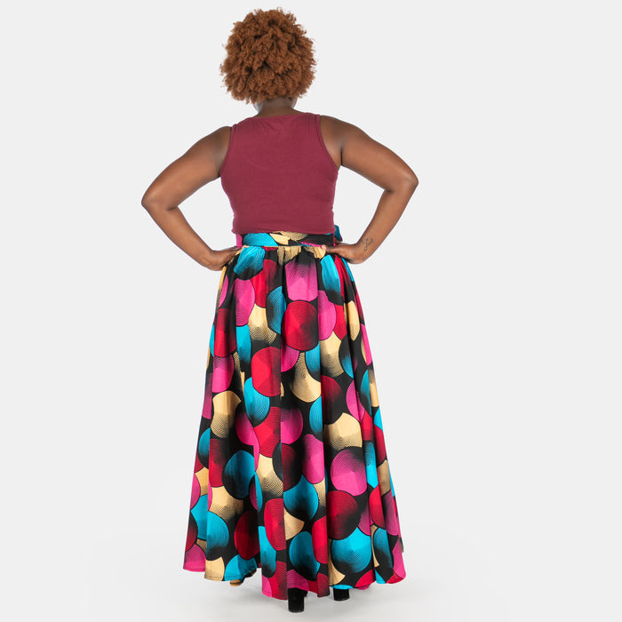 Ladies' Busi Wrap Cotton Skirt - Cerise