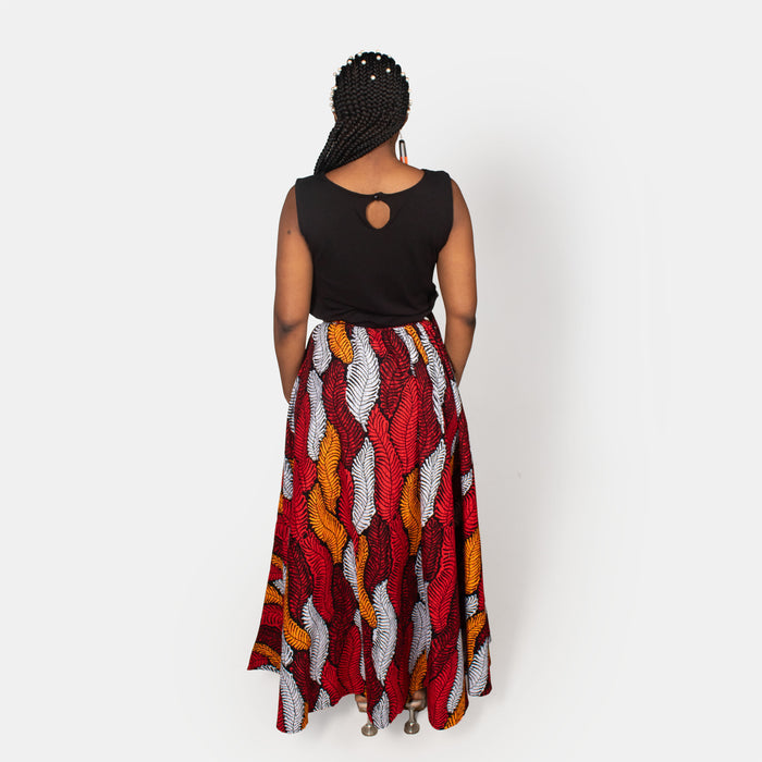 Ladies' Busi Wrap Cotton Skirt - Red