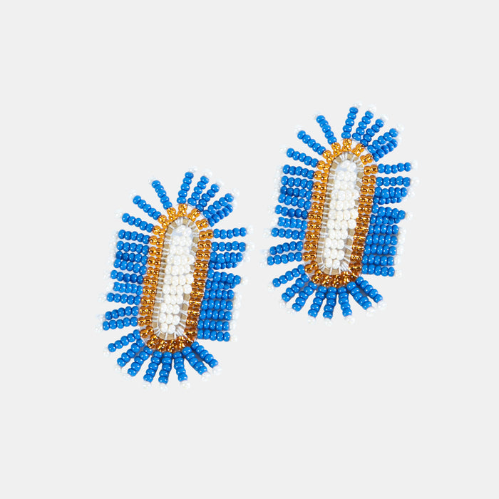 Ladies' Cameo Earrings - Blue