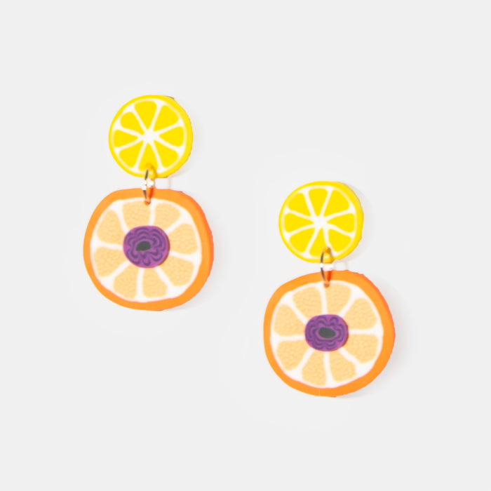 Ladies' Citrus Clay Earrings