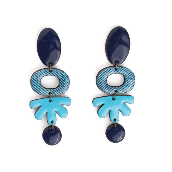 Ladies' Denim Drop Earrings