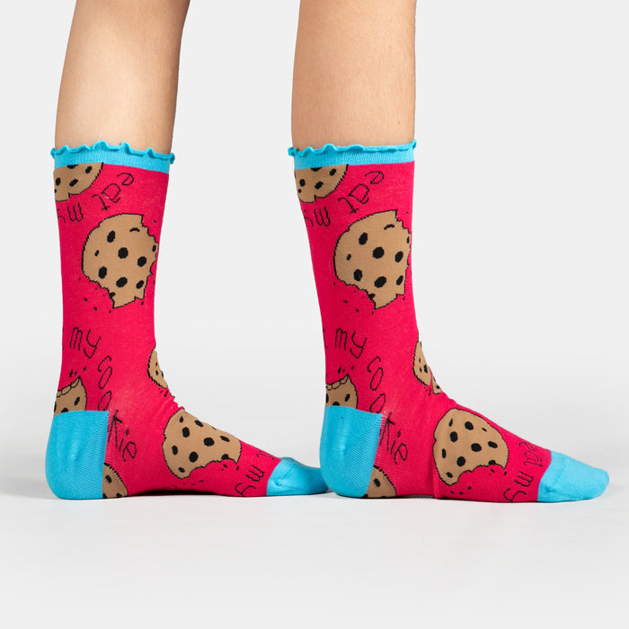 Ladies' Eat My Cookie Socks - Cerise