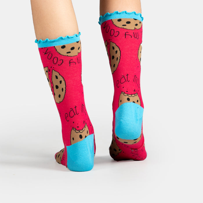 Ladies' Eat My Cookie Socks - Cerise