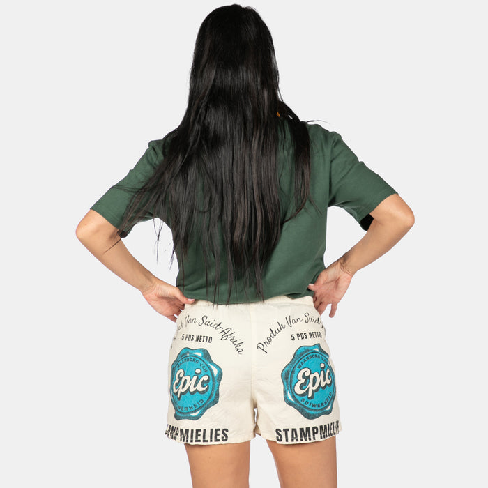 Ladies' Epic Stampmeel Supa Shorts - Cream