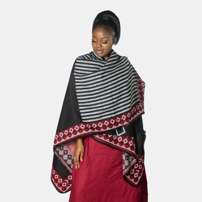Ladies' Ethnic Throw Over - Black