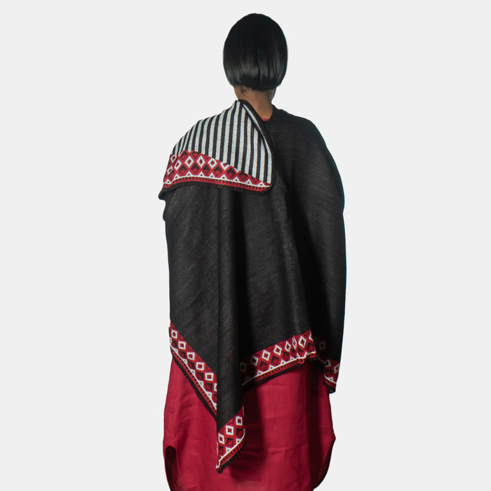 Ladies' Ethnic Throw Over - Black