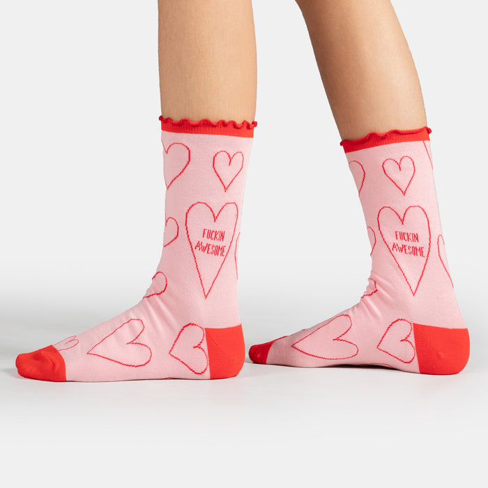 Ladies' F*cking Awesome Socks - Pink