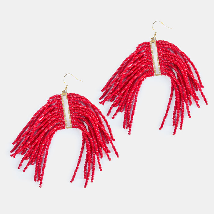 Ladies' Feather Earrings - Ruby