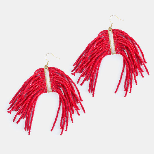 Ladies' Feather Earrings - Ruby