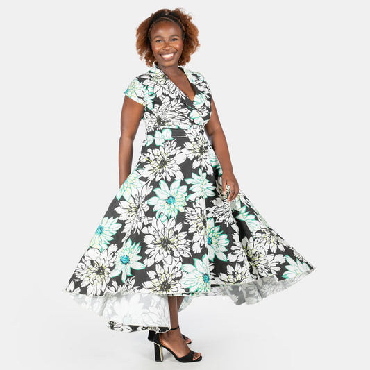 Ladies' Floral Monroe Dress - Black