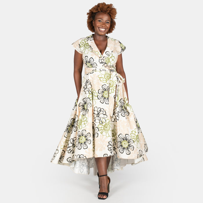 Ladies' Floral Monroe Dress - Cream