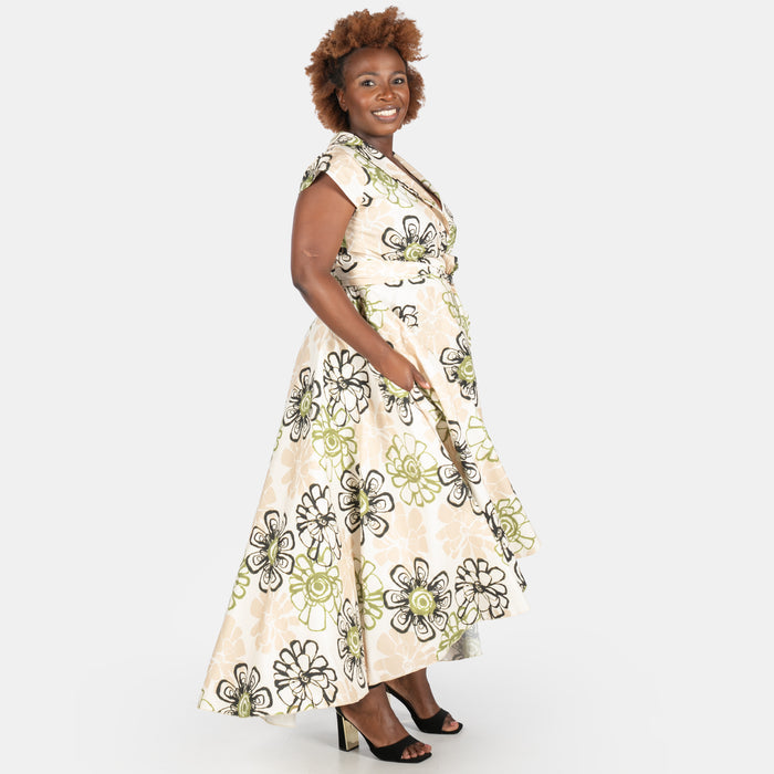 Ladies' Floral Monroe Dress - Cream