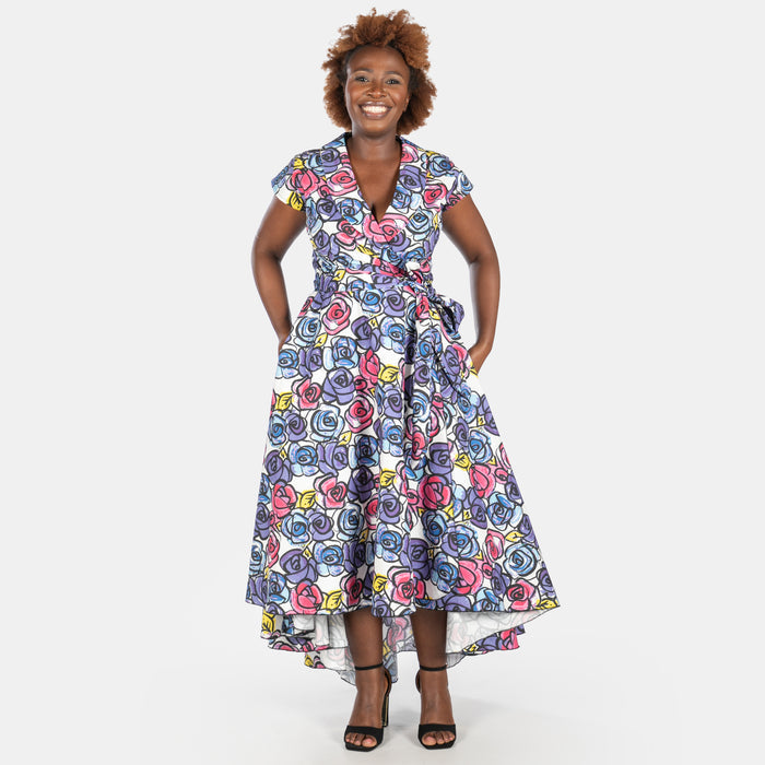 Ladies' Floral Monroe Dress - Purple