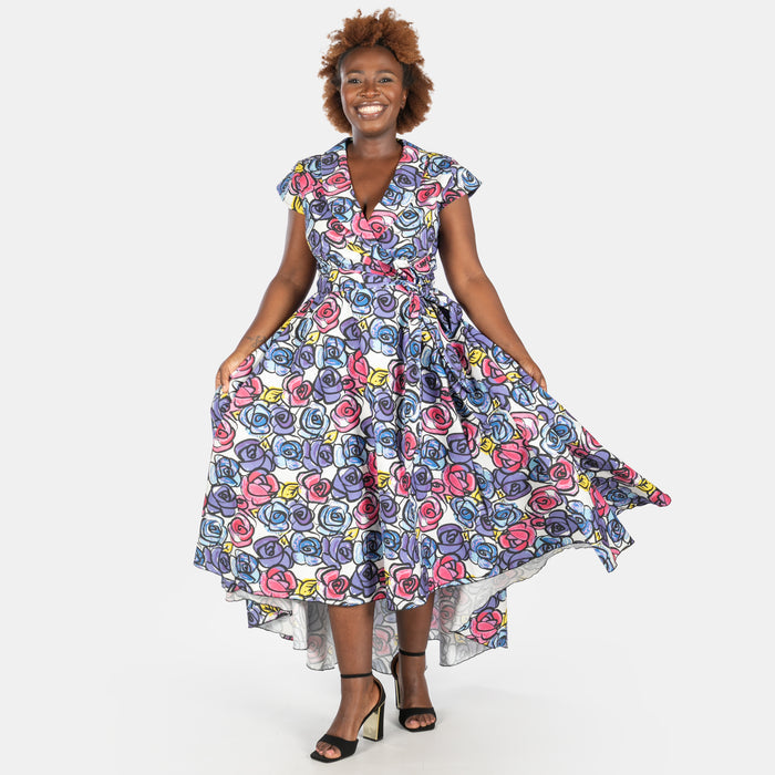 Ladies' Floral Monroe Dress - Purple