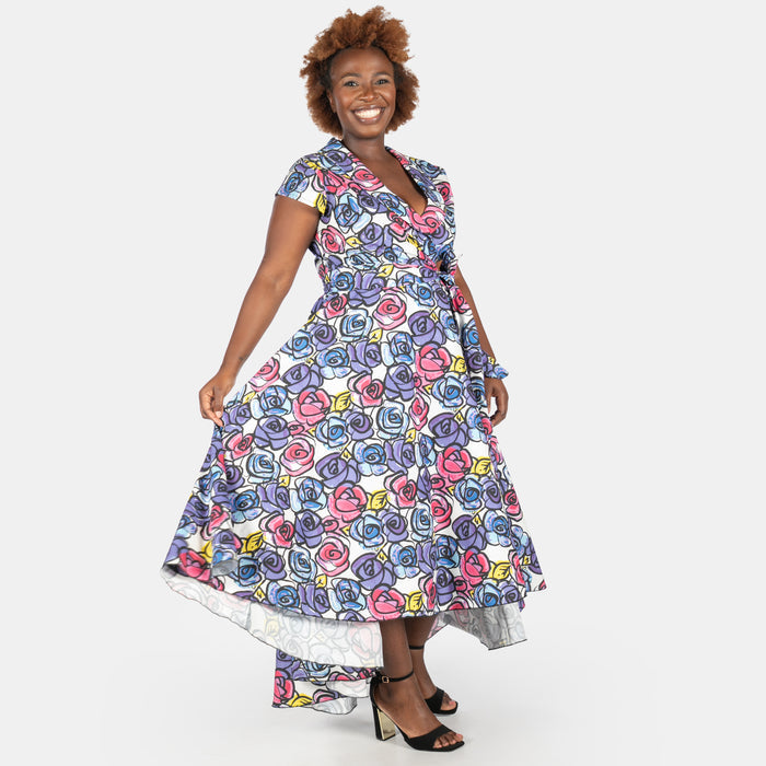 Ladies' Floral Monroe Dress - Purple