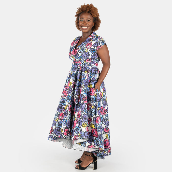 Ladies' Floral Monroe Dress - Purple
