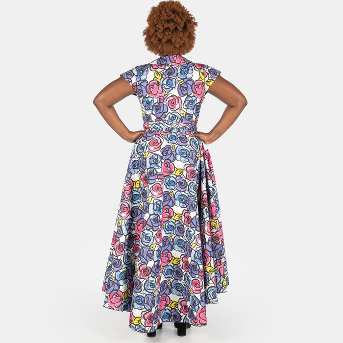 Ladies' Floral Monroe Dress - Purple
