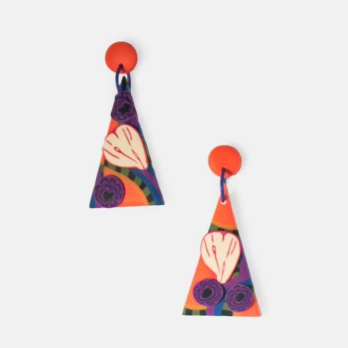 Ladies' Fruity Triangle Clay Earrings