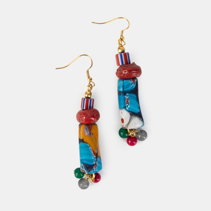 Ladies' Glass Beads Big Drop Earrings